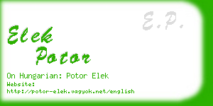 elek potor business card